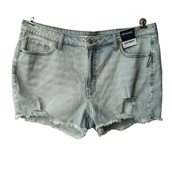 Old Navy Pants - Old Navy Curvy High Waisted OG Stretchy Distressed Jean Shorts, 18